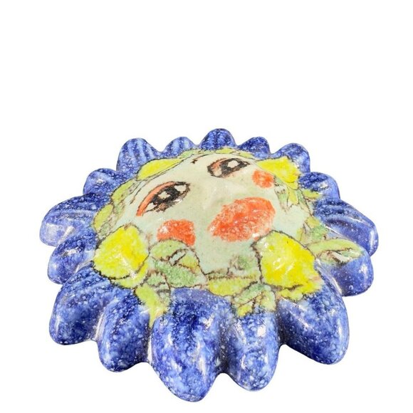 Italian Art Pottery Sun Figural Anthropomorphic Figure Hand Made Signed Pesitano - Picture 8 of 12